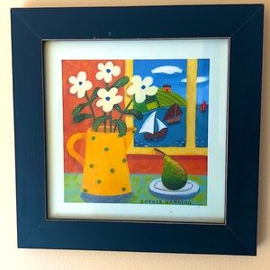 Wall art by Sophie Harding fruit flowers boats
